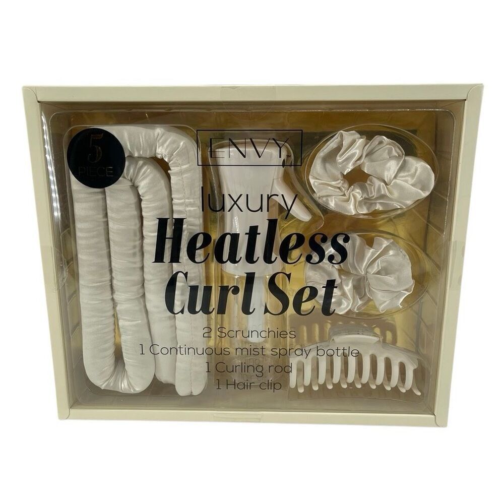 Envy Luxury Cream Heatless Curl Set 5pc Satin Rod TikTok Viral